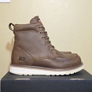 Timberland PRO Wedge 6" Soft Toe Moc-Toe Work Boots Brown Men's Size 9